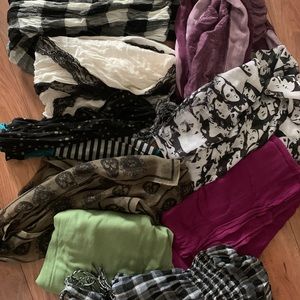 Set of 9 Scarves, Varying Styles and Colours